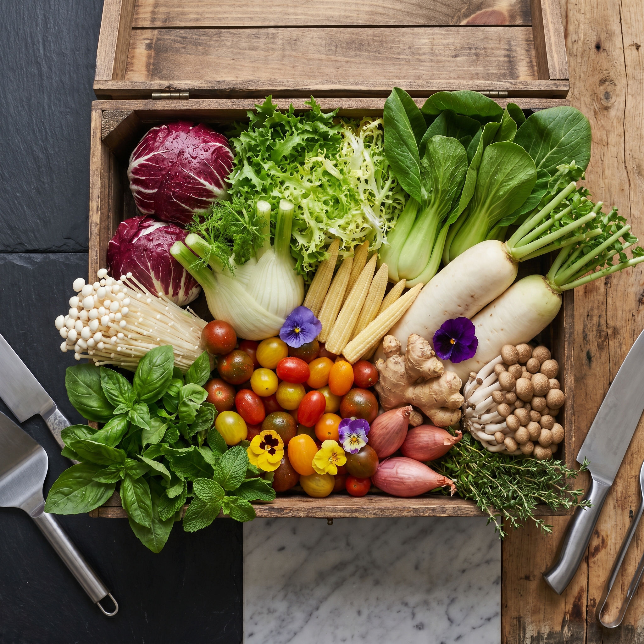 Caja mixta de frutas, verduras y especialidades