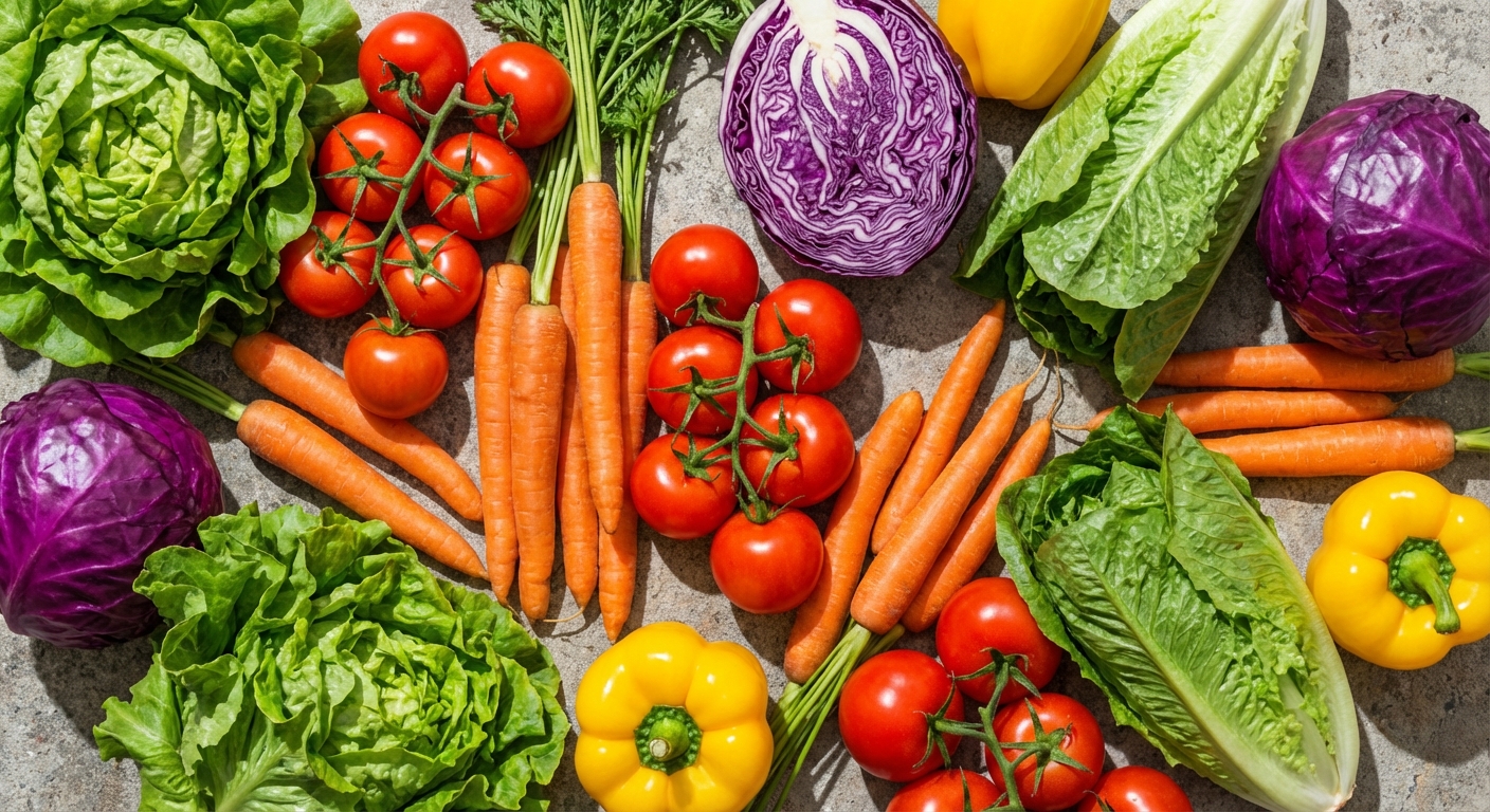 Productos frescos del mercado al amanecer — frutas y verduras de la Central de Abasto